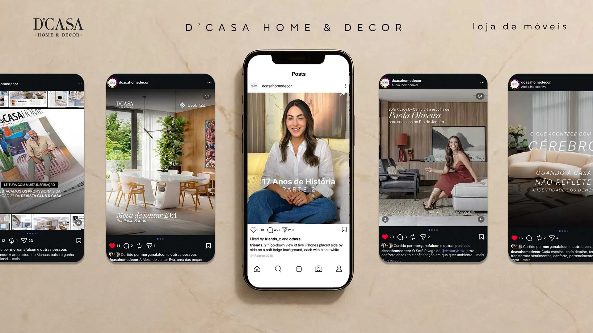 Gerenciamento de Instagram para loja de decoração em Manaus - D’Casa Home & Decor