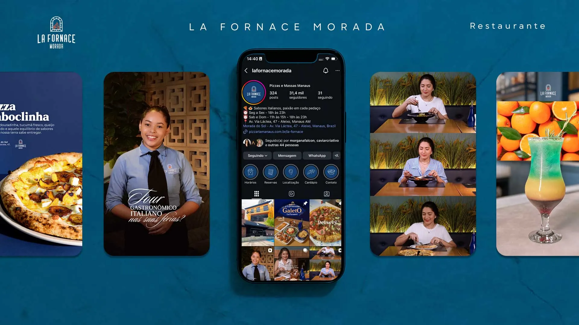 Gerenciamento de Instagram para restaurante italiano em Manaus - La Fornace Morada