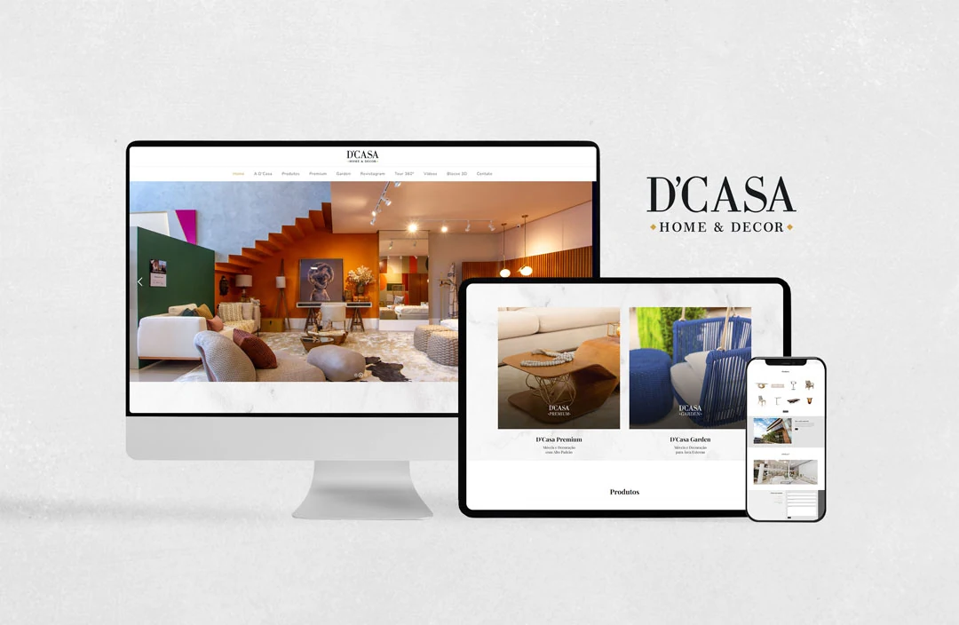 Criação de site para loja de móveis e decoração em Manaus - D’Casa Home & Decor