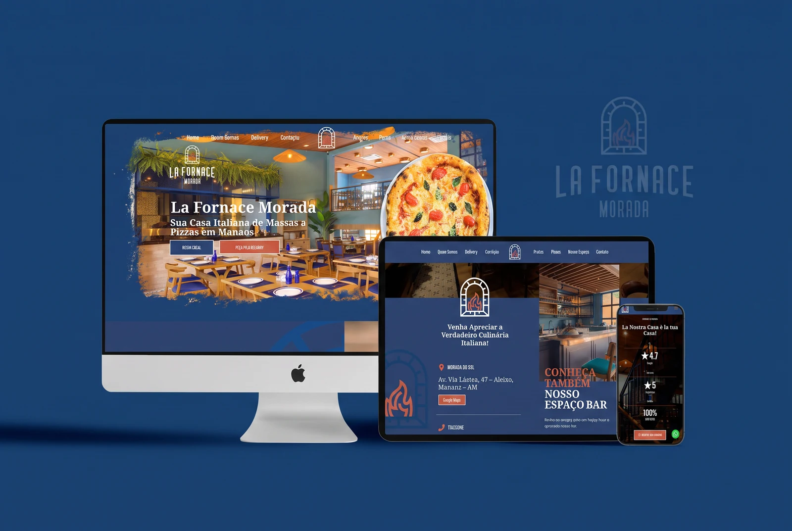Criação de site para restaurante italiano em Manaus - La Fornace Morada