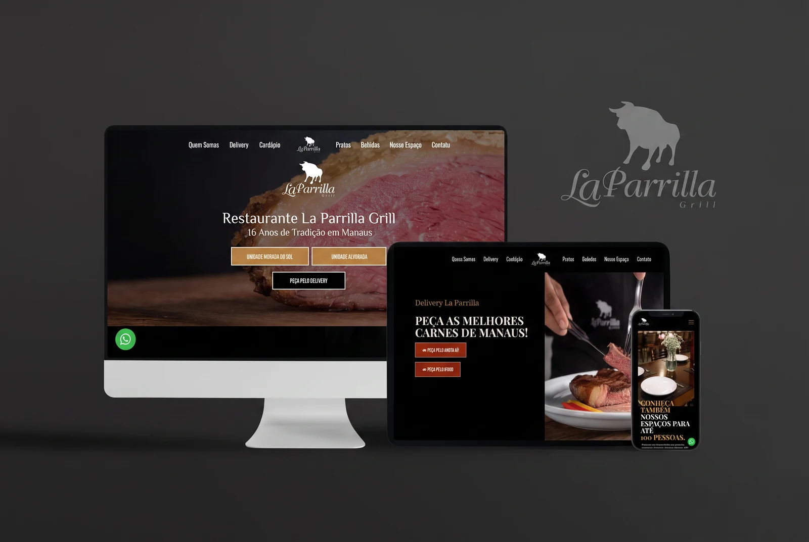 Criação de site para churrascaria em Manaus - La Parrilla Grill