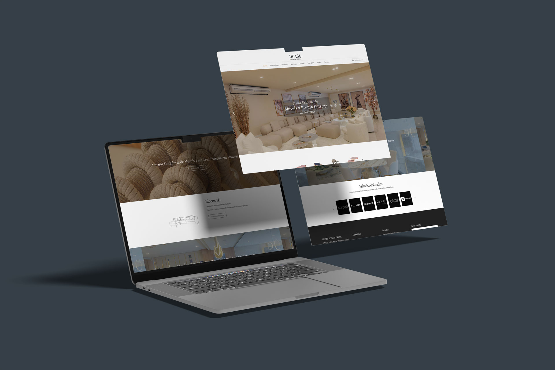 Criação de website D'Casa Home & Decor, pela Caviar Criativo
