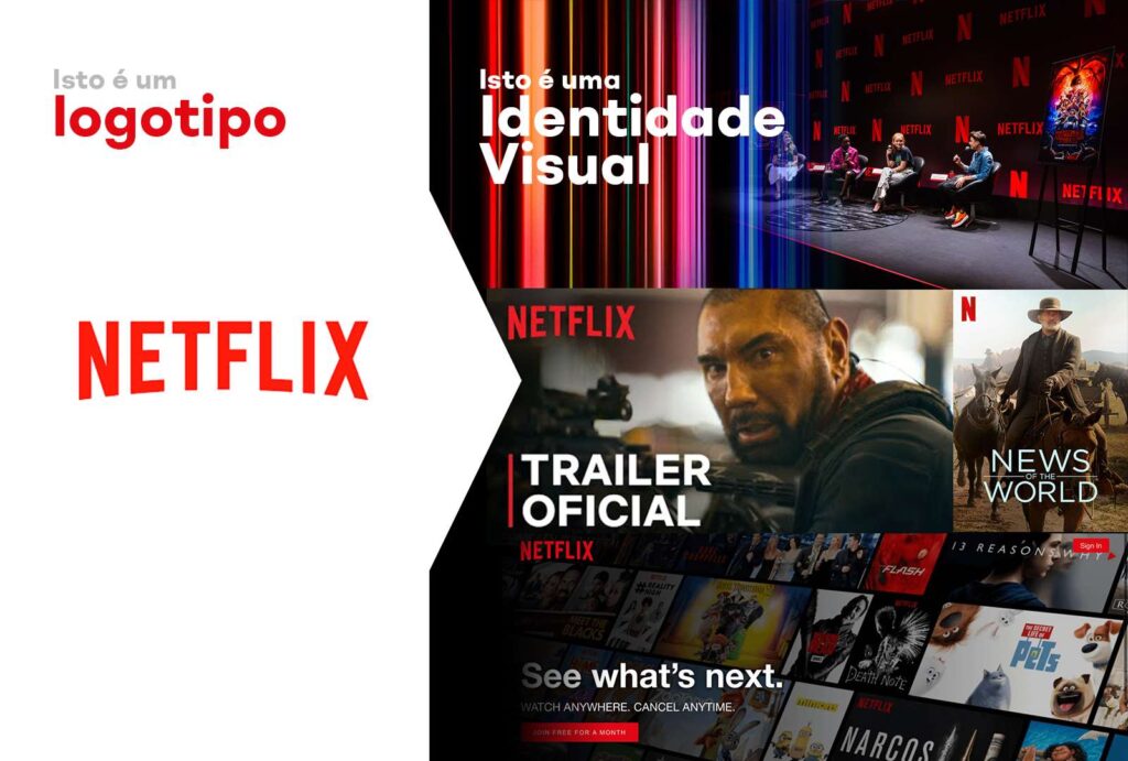 Diferença entre Identidade Visual e Logotipo da netflix